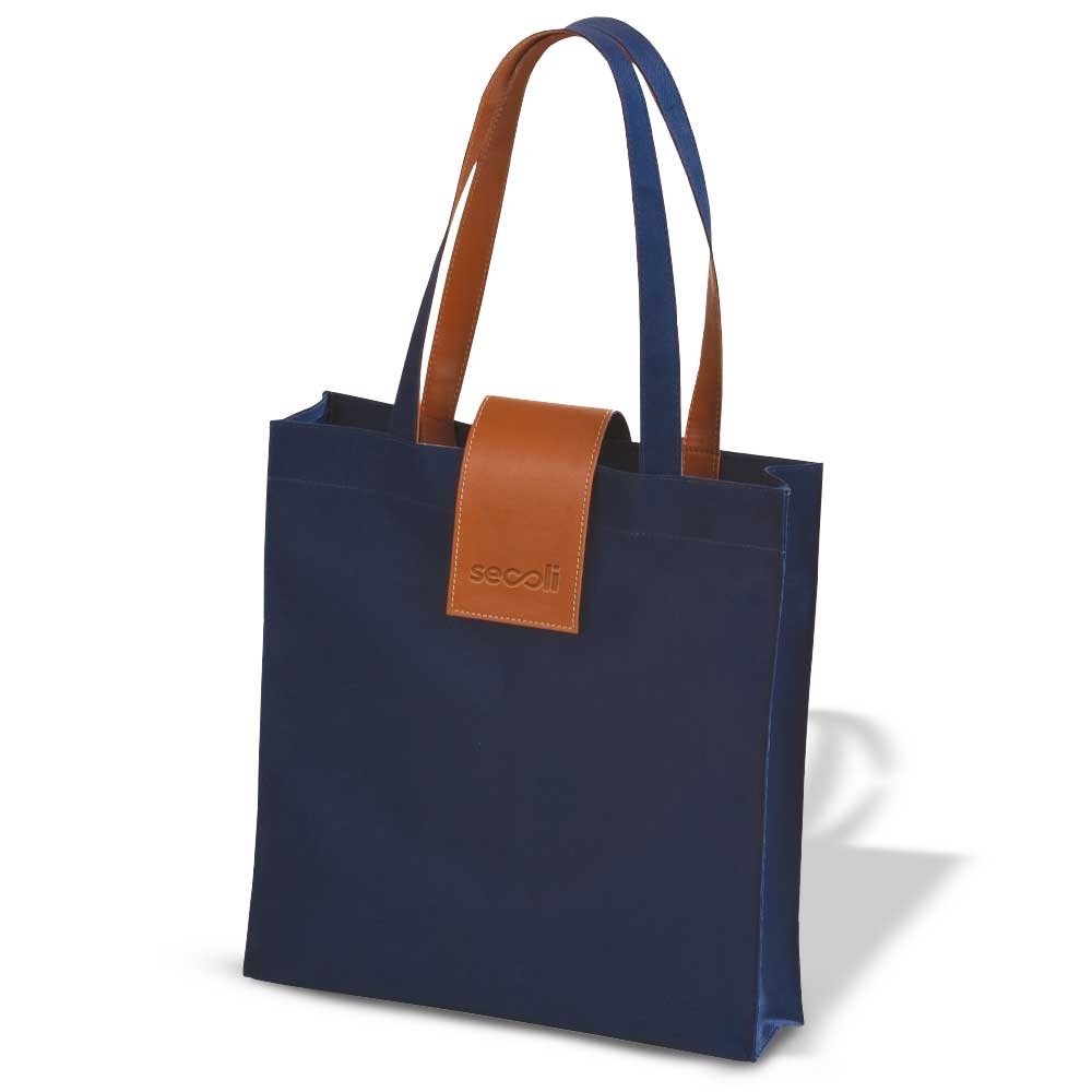 Bolsa com Alças Bicolores e Detalhe em Couro-SAC-810