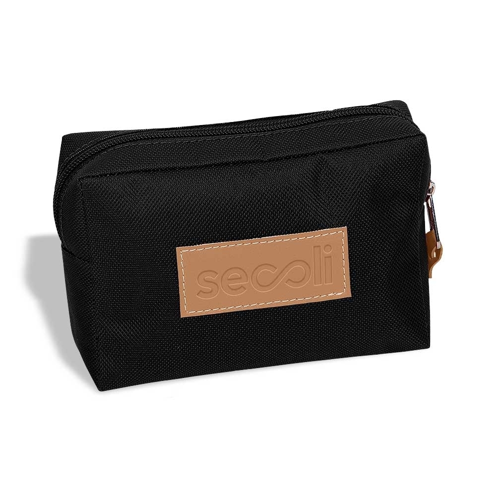 Necessaire Masculina em Tecido com Detalhe em Couro
