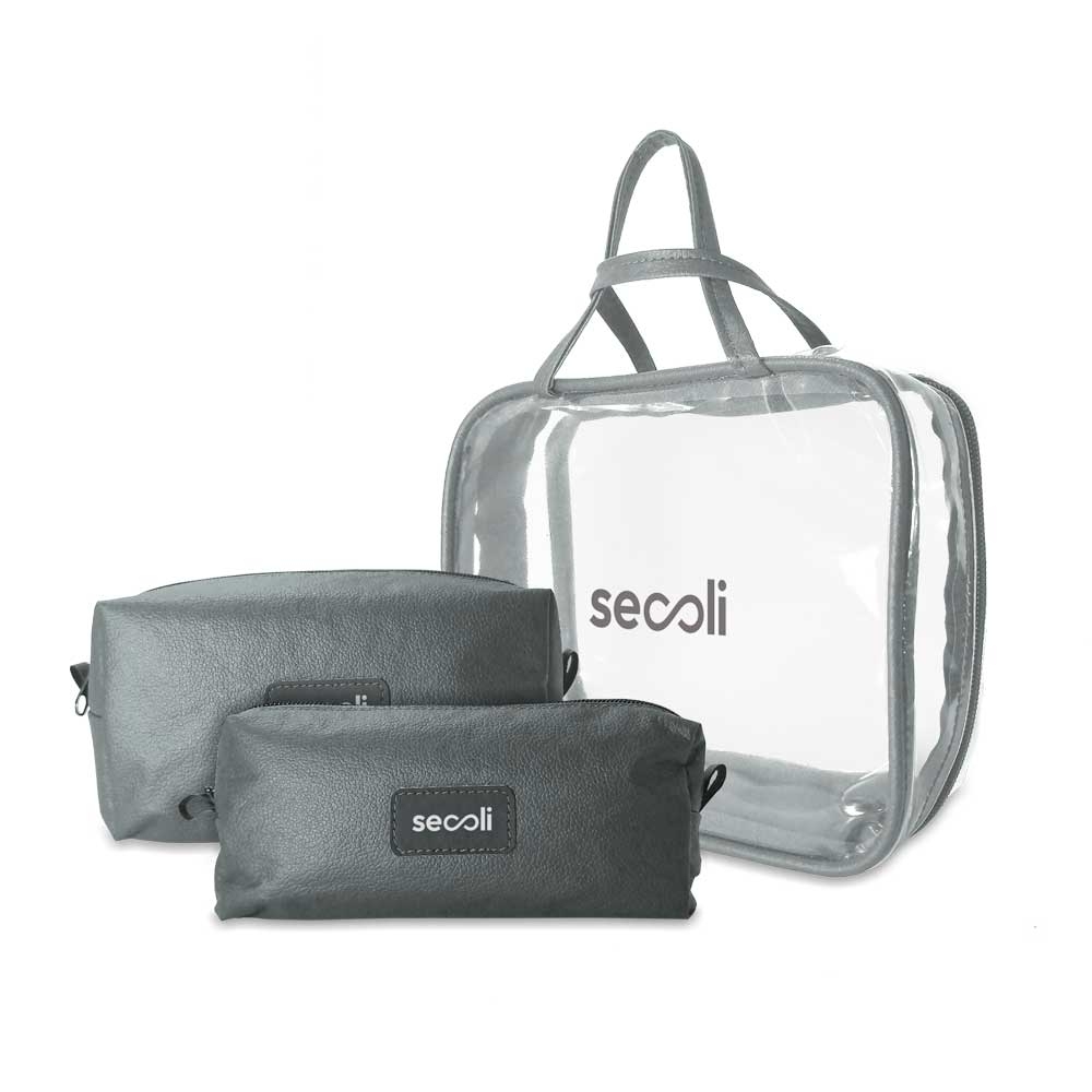Kit Necessaires Triplo com Case Transparente
