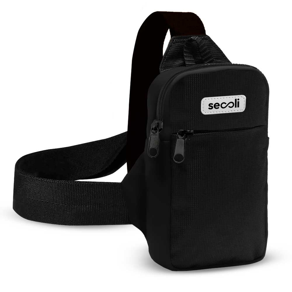 Shoulder Bag  Vertical  Mescla com Zíper Frontal